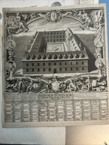 Oxford almanack 1746 original - almanack,